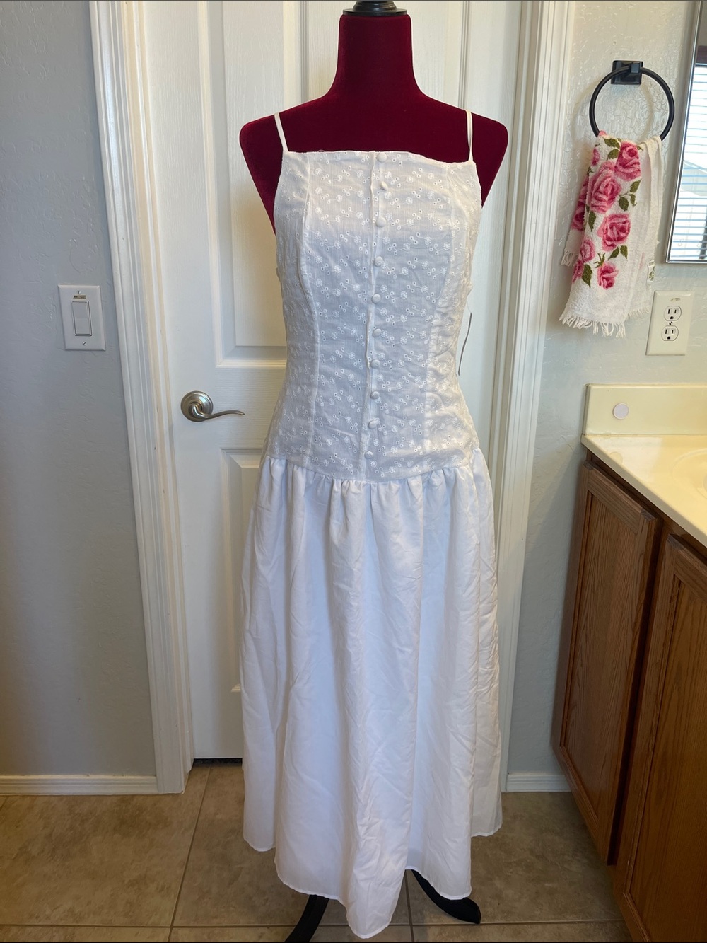 Target White Eyelet Maxi Dress with Spaghetti Straps